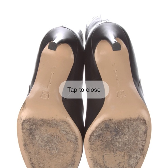 Black knee high leather stiletto boot - Picture 4 of 4